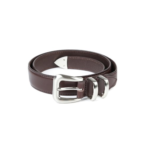 Silver Stuck-up Brown Leather Belt