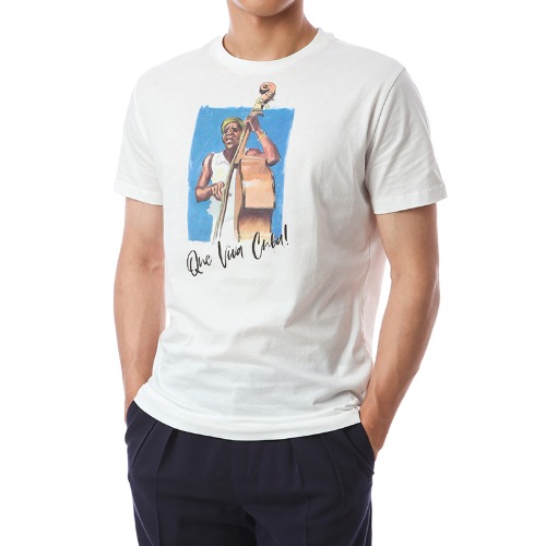 라르디니 리미티드 쿠바라인 플라워패치 콘트라베이스 티셔츠+케이스 SET (화이트)